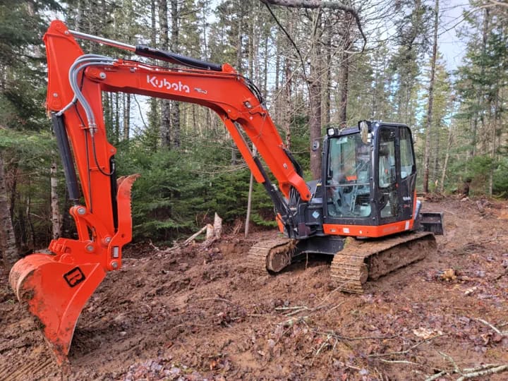 Backhoe Working In Forest